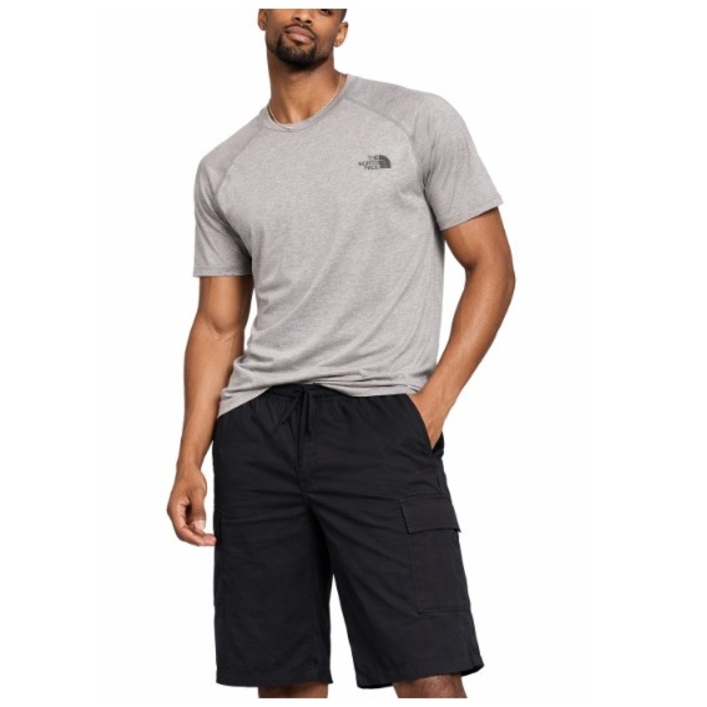 The North Face Men's Heather Gray Raglan Active Short‎ Sleeve T-Shirt Size M
